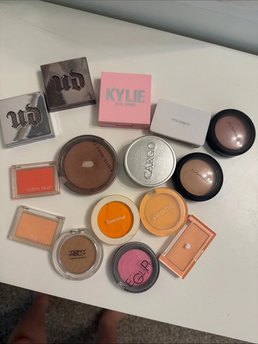 Random makeup blushes pink coral orange mix Used Mac urban decay Korean